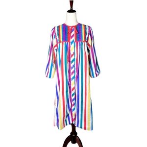 70s Models Coat Vintage Rainbow House Dress